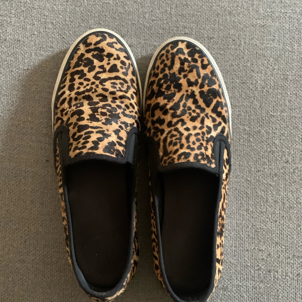 Sperry Leopard Print Slip-On Shoes